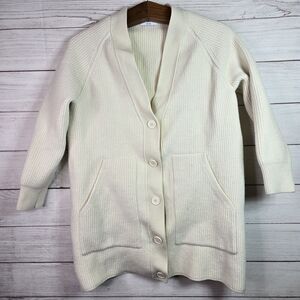 CO Women's Ivory Oversized Wool Cardigan Sweater Size XS $825